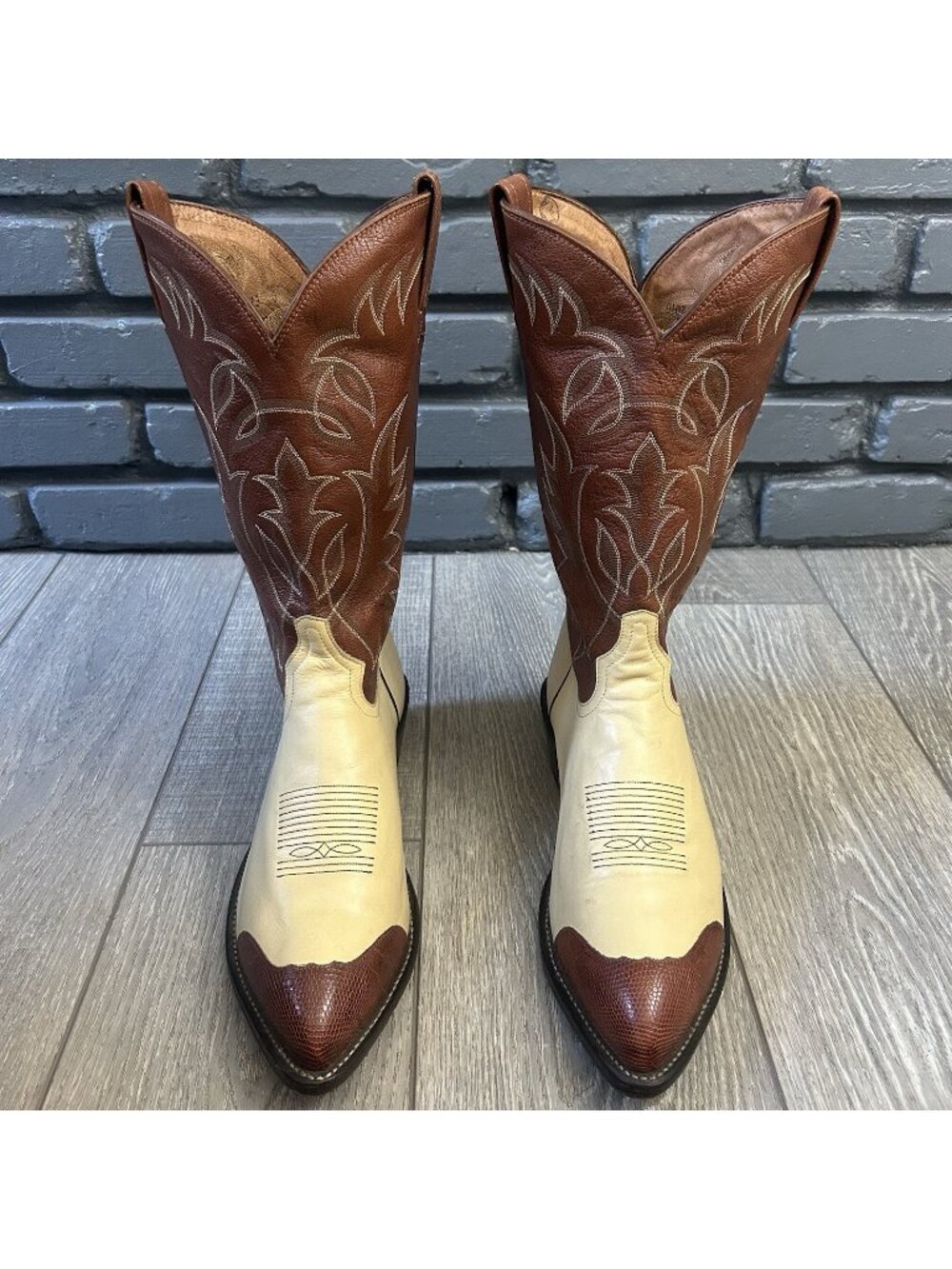 Tony Lama Vintage CY3505 Wingtip Urban Cowboy Western Boots Mens 13 D